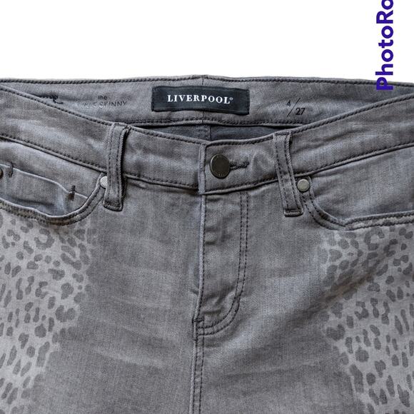 Liverpool The Ankle Skinny Grey Leopard Jeans - Picture 3 of 13